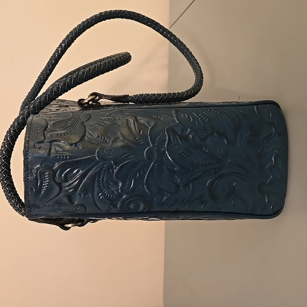 Patricia Nash Blue Embossed Leather Tote(Never Used) - Picture 5 of 12